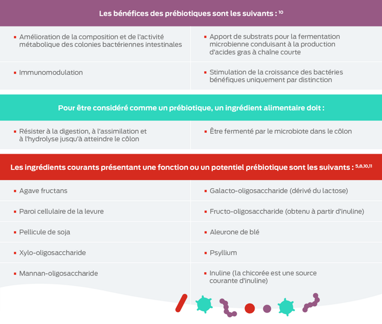 tableau des prébiotiques