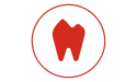 ícone vermelho de dente genérico
