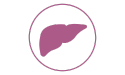 violettes Symbol einer Katzenleber