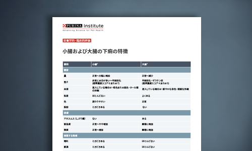 小腸および大腸の下痢の特徴に関するチャート